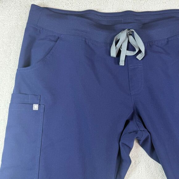 Figs Kade Cargo Scrub Pants Navy Blue FIONx Fabric Tie Waist - US Women’s 2XL/Pe - Picture 3 of 12